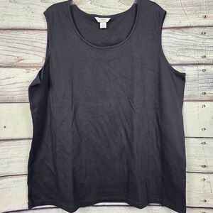 CJ Banks 3X Black Sleeveless Lace Trim Tank Top